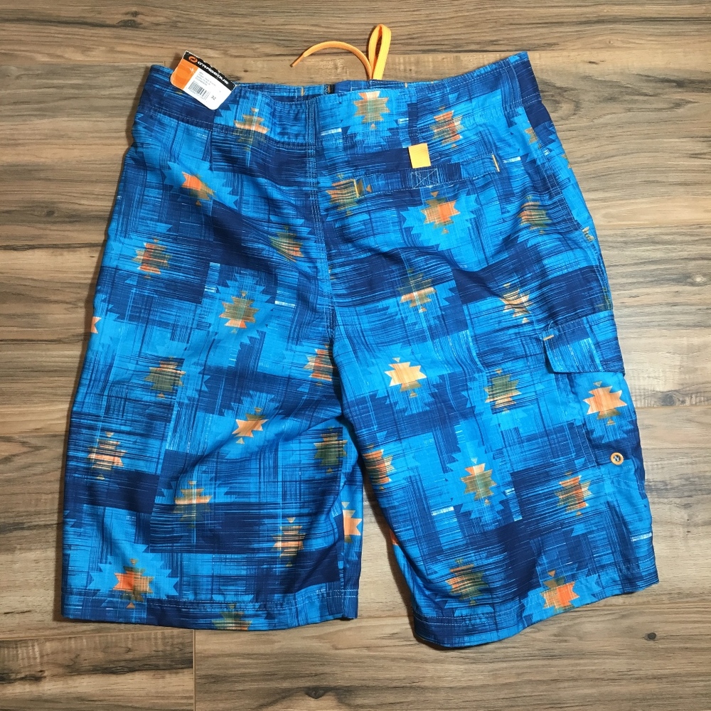 NWT! O'Rageous Tribal True Board Shorts.  Sz 32